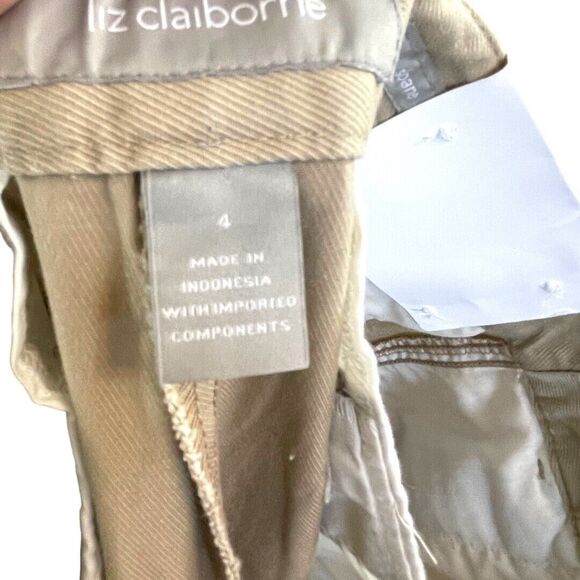 Liz Claiborne Pants Womens 4 SLOANE Slacks Trousers Wide Leg Indian Glass Office - Picture 9 of 11
